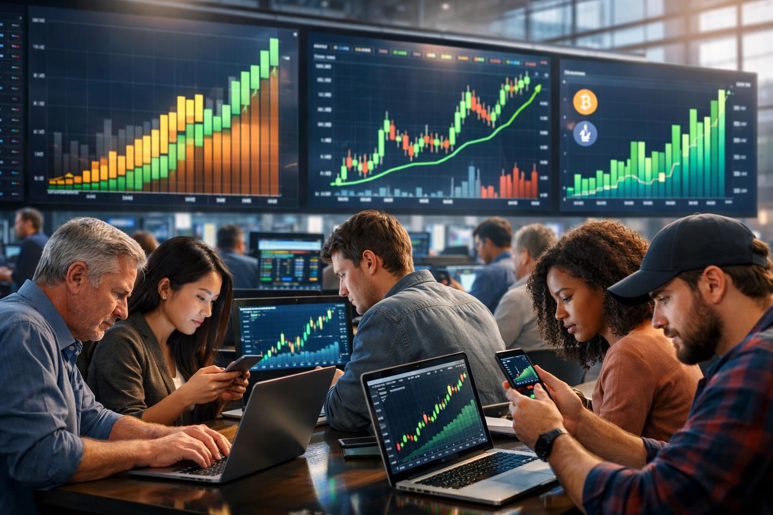 analyse des volumes de trading sur les plateformes crypto, révélant l'évolution de la participation des investisseurs particuliers dans le marché des cryptomonnaies.